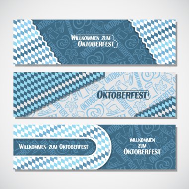 Vektör yatay afiş bavyera desen bayrak oktoberfest
