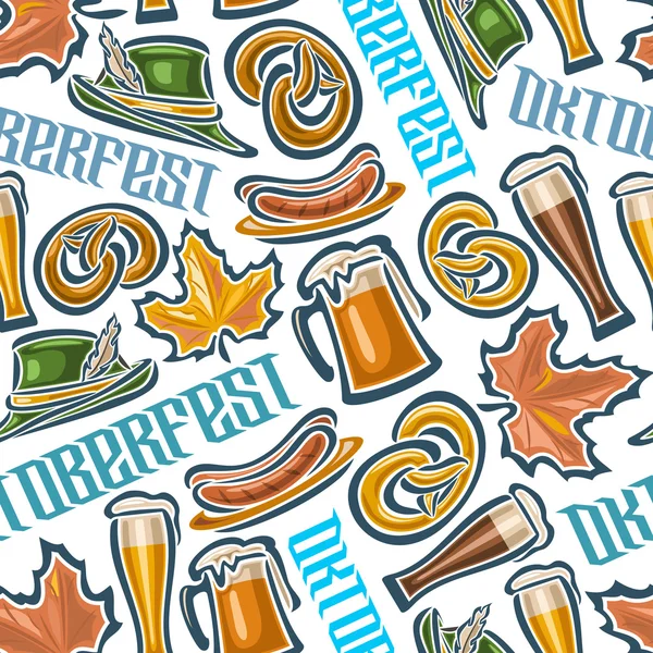 Vector background bavarian seamless pattern oktoberfest — Stock Vector