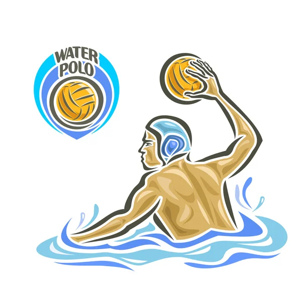 Logotipo abstrato de vetor para jogador de polo aquático — Vetor de Stock