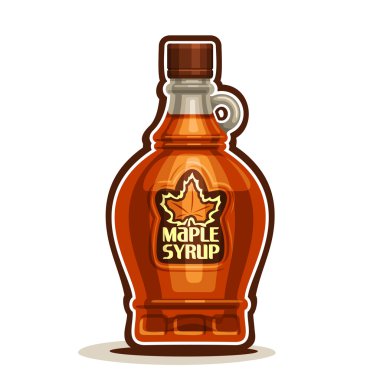 Vektör logo akçaağaç şurubu şişe