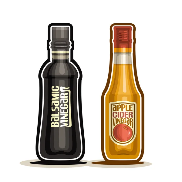 Logo wektor balsamiczny i Apple Cider Vinegar butelek — Wektor stockowy