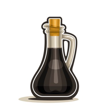 Soya sosu vektör logo cam sürahi tutamacını ile dolu