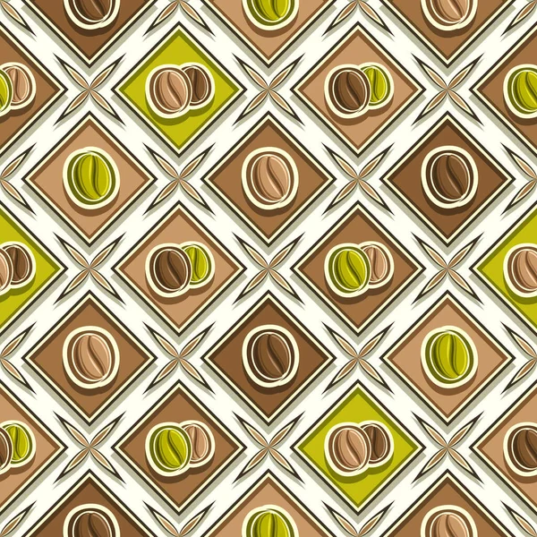 Vector Koffie Naadloos Patroon Vierkant Herhalende Koffie Achtergrond Geïsoleerde Illustraties — Stockvector
