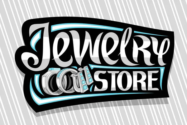 Vector Logo Für Jewelry Store Dekoratives Schild Mit Illustration Von — Stockvektor