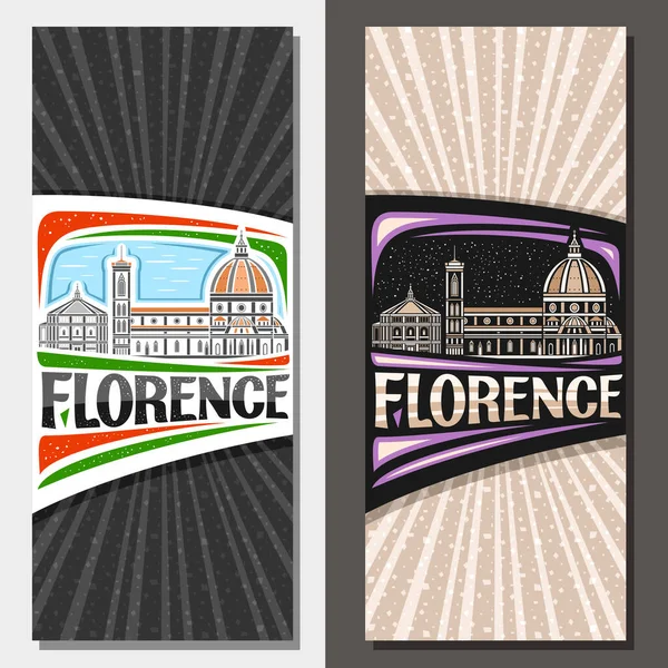 Vector Verticale Lay Outs Voor Florence Decoratieve Folder Met Overzicht — Stockvector