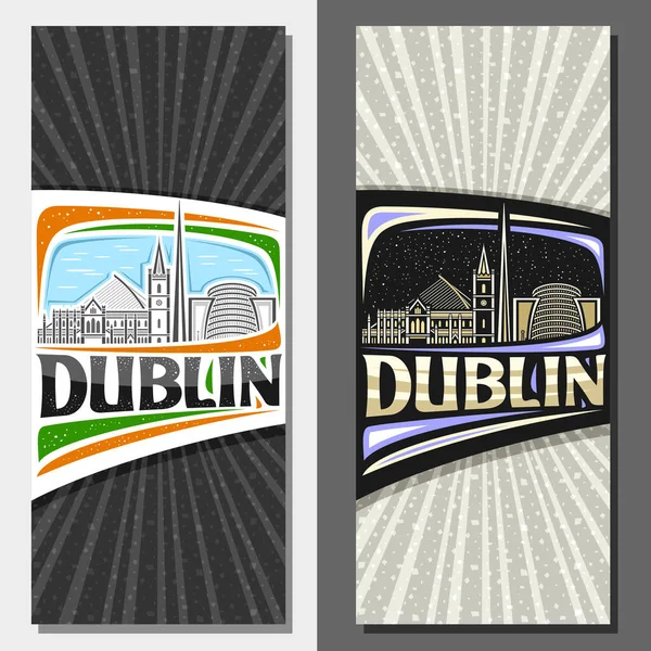 더블린 Vector Vertical Layouts Dublin Ornamented Flyer Illustration European Dublin — 스톡 벡터