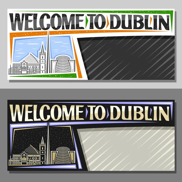 Vector Layouts Dublin Copy Space Ornamative Besucher Illustration European Dublin — 스톡 벡터