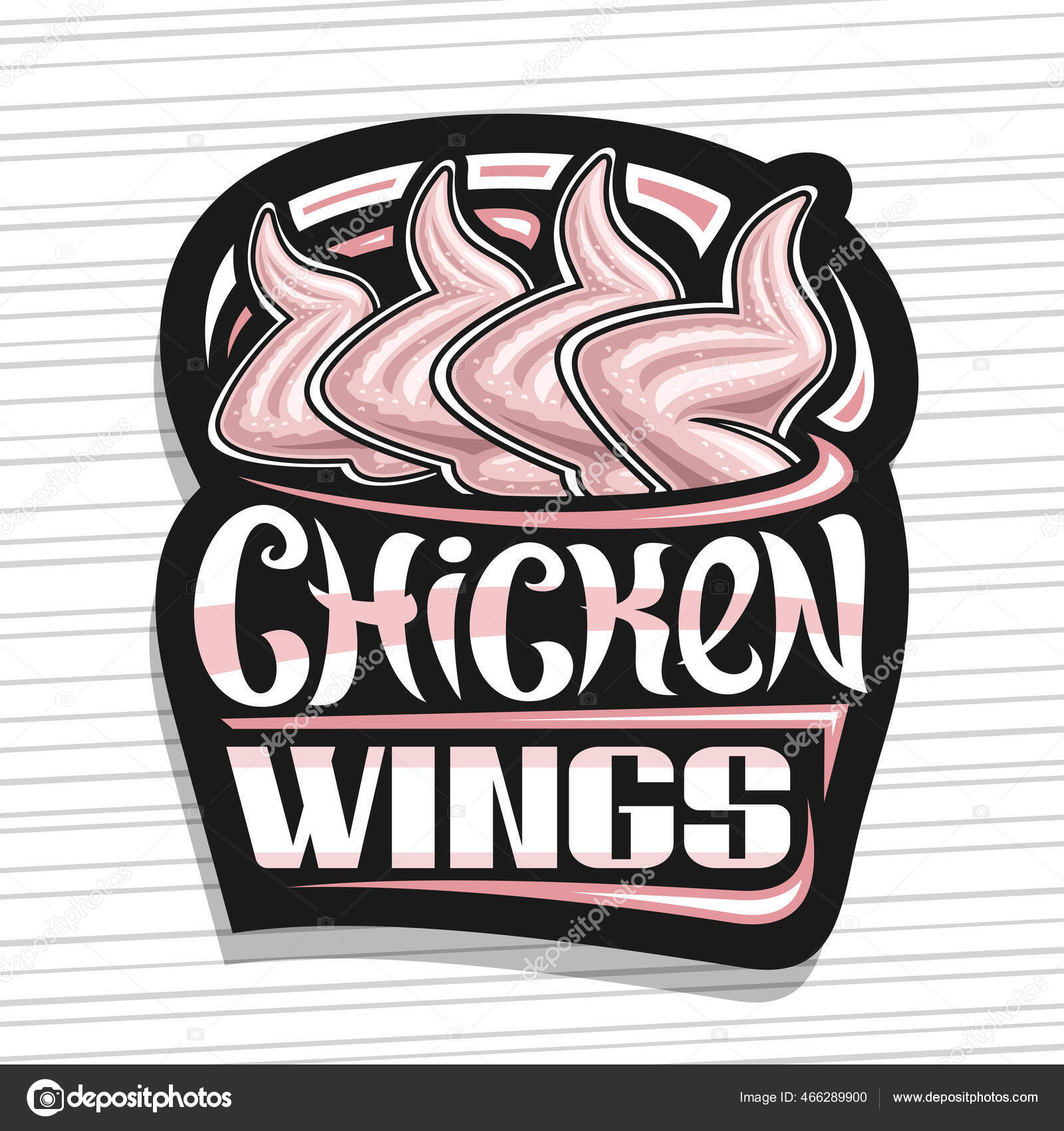 Vector Logo Chicken Wings Dark Decorative Sign Board Illustration Raw Stock Vector Image by