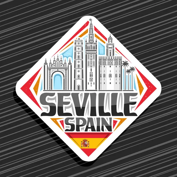 Векторний Логотип Севільї Білий Ромб Дорожній Знак Ілюстрацією Європійського Севільського — стоковий вектор