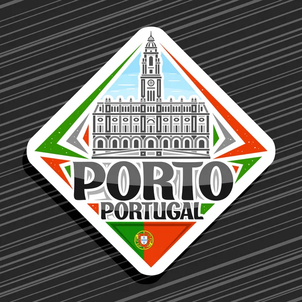 Logotipo Vetor Para Porto Sinal Estrada Losango Branco Com Contorno — Vetor de Stock