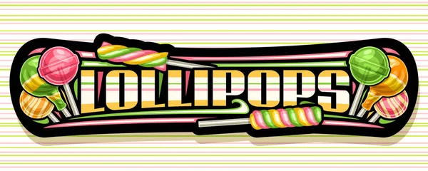 Πανό Διάνυσμα Για Lollipop Μαύρη Σήμανση Απεικόνιση Διαφόρων Περιτυλίγματος Πράσινο — Διανυσματικό Αρχείο