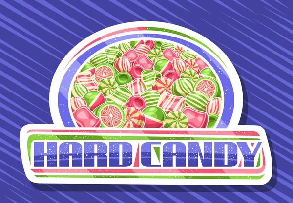 Vector Logo Für Hard Candy Dekorativ Geschnittene Schilderwand Aus Papier — Stockvektor