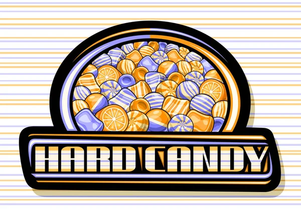 Vector Logo Für Hard Candy Schwarzes Zierschild Mit Illustration Von — Stockvektor