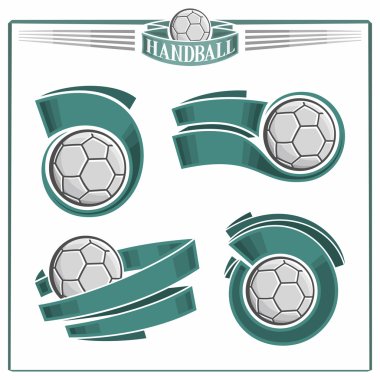 Handball emblems clipart