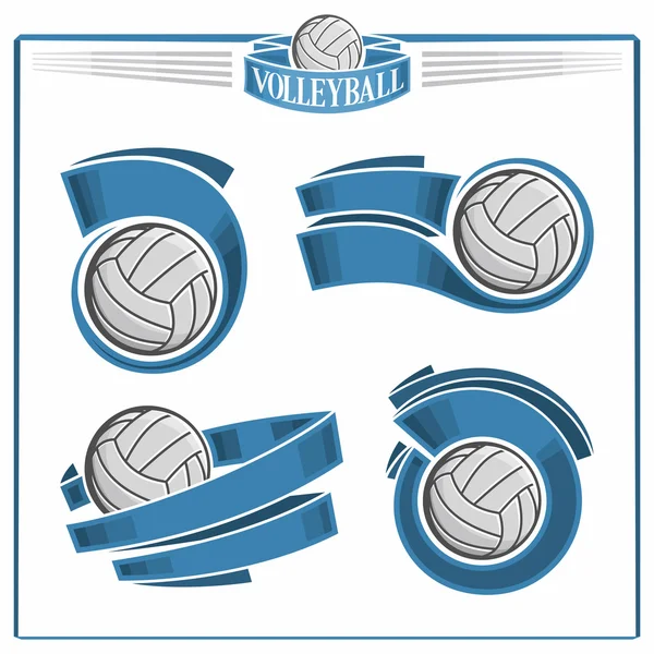 Emblemas de Voleibol — Vector de stock