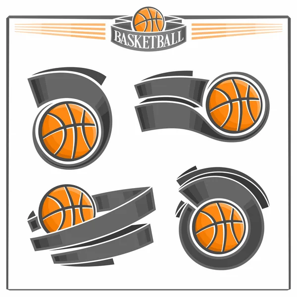 Баскетбол емблеми — стоковий вектор