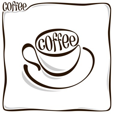 Bir fincan kahve soyut resim