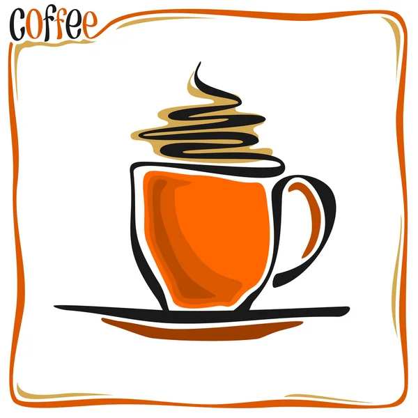 Image abstraite d'une tasse à café — Image vectorielle