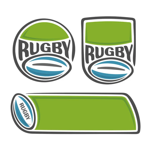 Um conjunto de imagens sobre o tema do rugby — Vetor de Stock