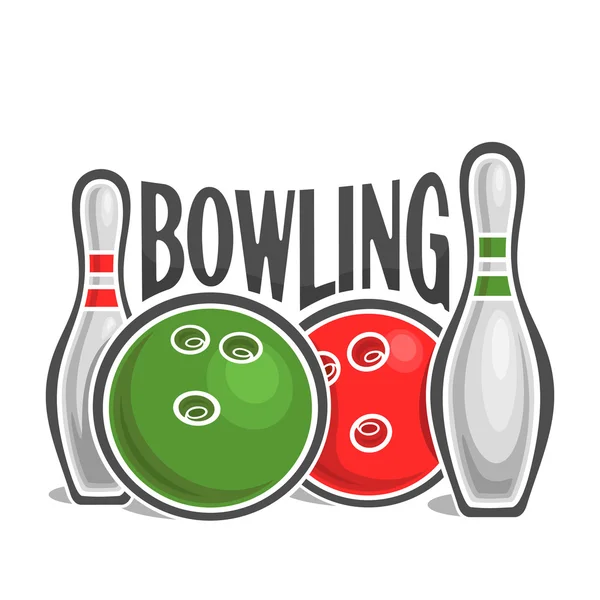 Afbeelding op het onderwerp van bowling — Stockvector