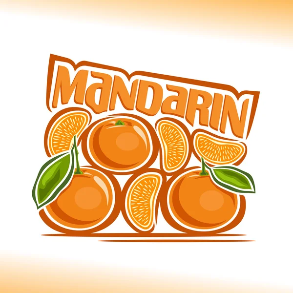 Vektorillustration zum Thema Mandarine — Stockvektor