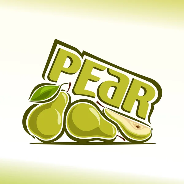 Vector illustration on the theme of pear — Stock Vector