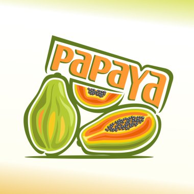 Papaya konulu vektör çizim