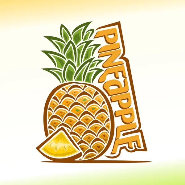 Illustrazione vettoriale sul tema dell'ananas — Vettoriale Stock