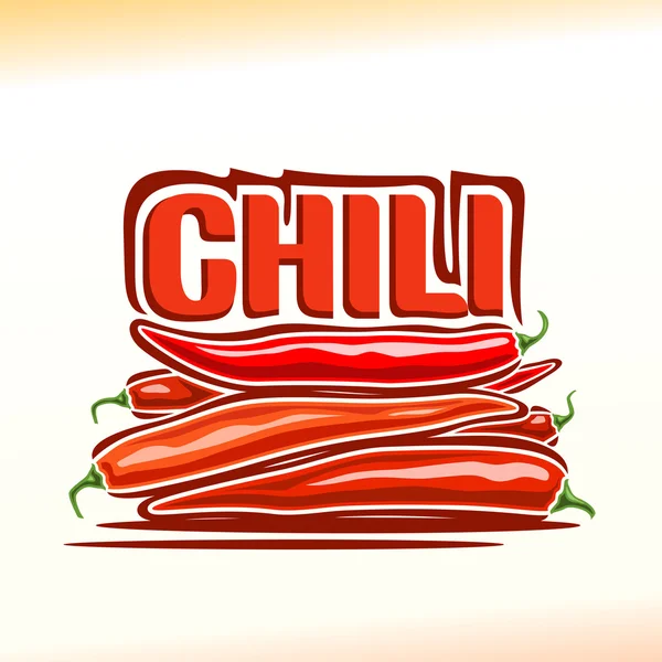 Vektor illustration på temat chili peppar — Stock vektor