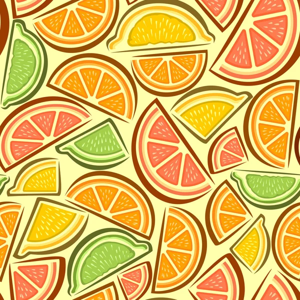 柑橘類の画像スライスの背景 — ストックベクタ