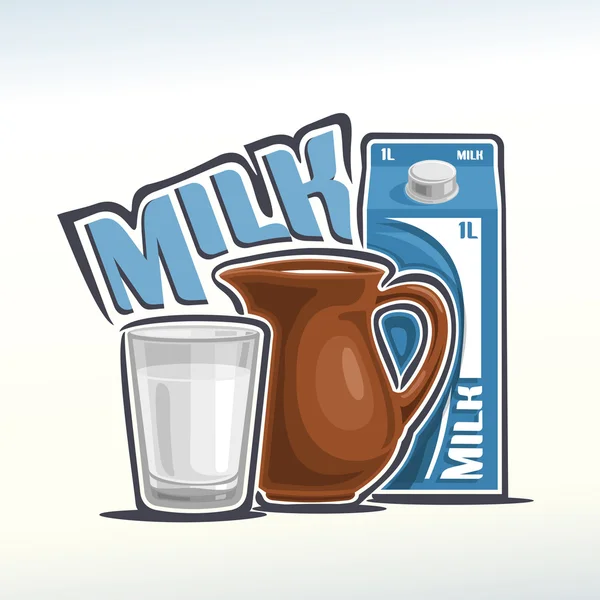 Illustration vectorielle sur le thème du lait — Image vectorielle