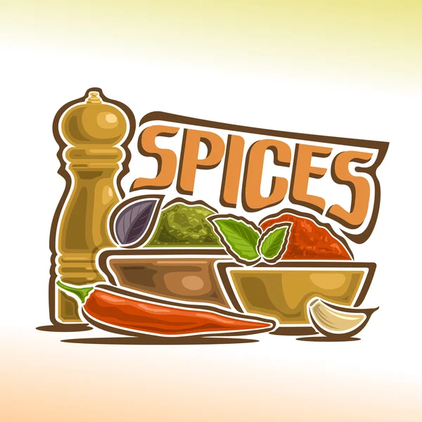 Vector illustration on the theme of spices — Stock Vector