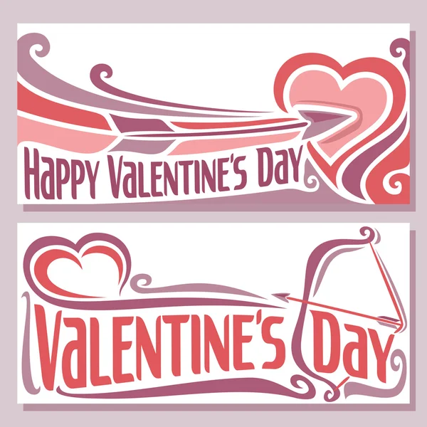 Vector illustration on the theme of cards for Valentine's day — Stock Vector