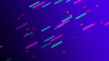 Yuvarlak Neon Kırmızı, Mavi, PurPle ve Sarı Çizgiler Arkaplan Döngüsü Canlandırması.