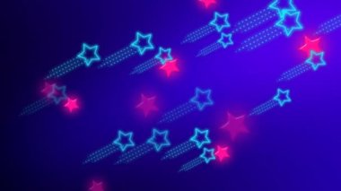 Neon Uçan Yıldızlar Gradyan Döngülü Arkaplan Canlandırması.