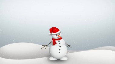 Snowman ve Snowflaked döngüsü animasyon arkaplanı.