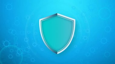 Coronavirus koruma kalkanı arka planı, döngü canlandırması.