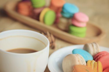 macaroons ve sıcak kahve