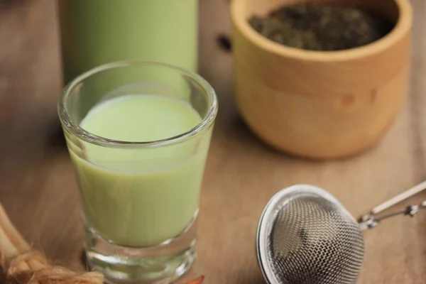 Green tea soybean milk — Stock Photo, Image