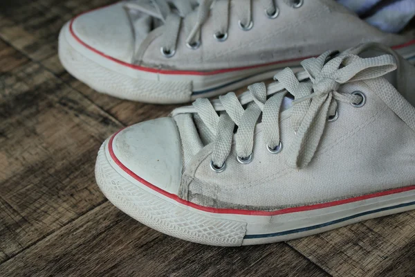 White sneakers and socks — Stock Photo, Image