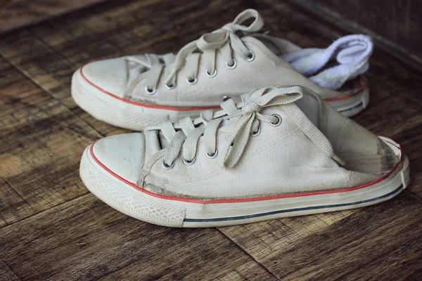 White sneakers and socks — Stock Photo, Image