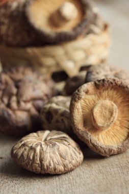 yığın shiitake mantar kurutulmuş