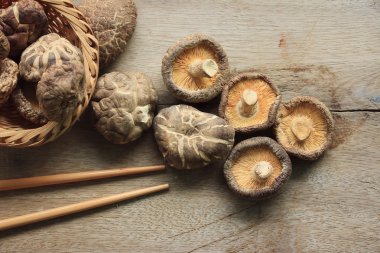 yığın shiitake mantar kurutulmuş