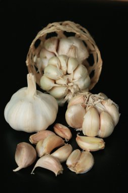 yığın beyaz sarımsak ile