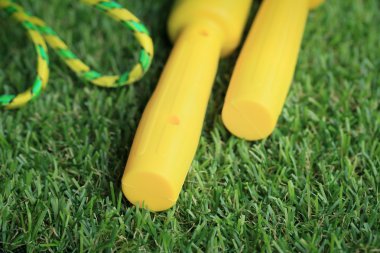 çimenlikte ip atlama