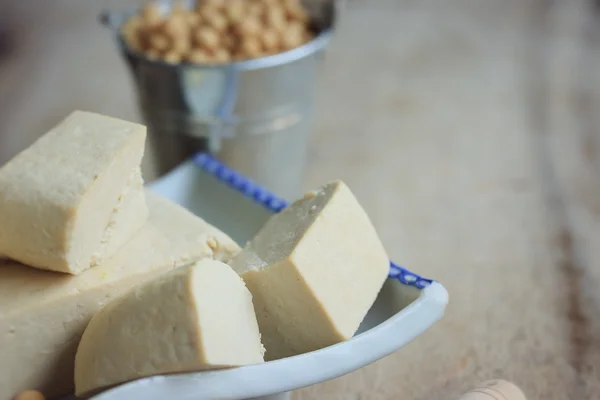 Tofu com semente de soja — Fotografia de Stock