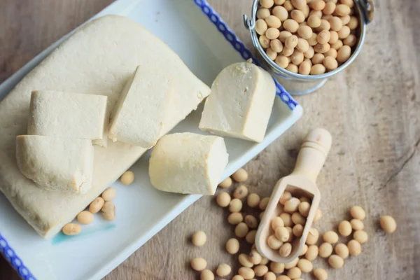 Tofu mit Sojabohnen — Stockfoto