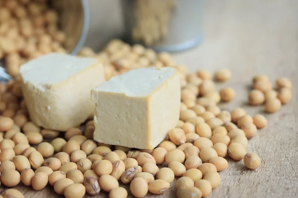 Tofu com semente de soja — Fotografia de Stock