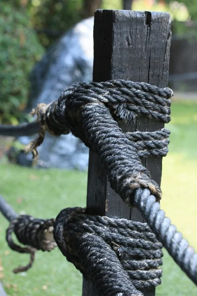 Black rope and poles — Stock Photo, Image