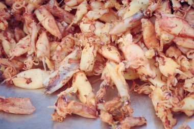 pazarda kurutulmuş kalamar